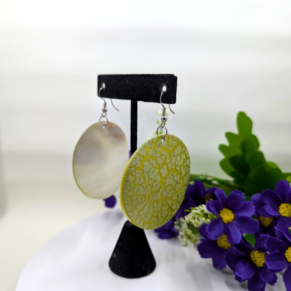 Gorgeous Mother of Pearl Vintage Medallion Style Earrings